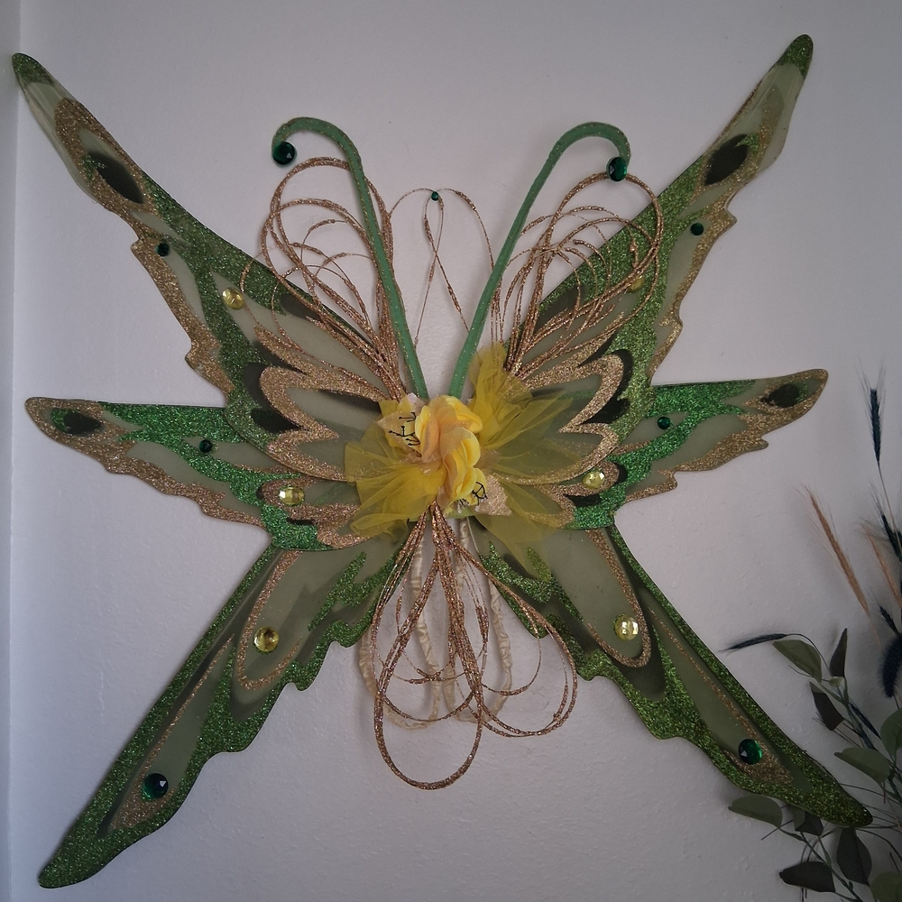 Green and Gold Butterfly Wall Decor